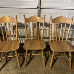 3 Wooden Chairs 