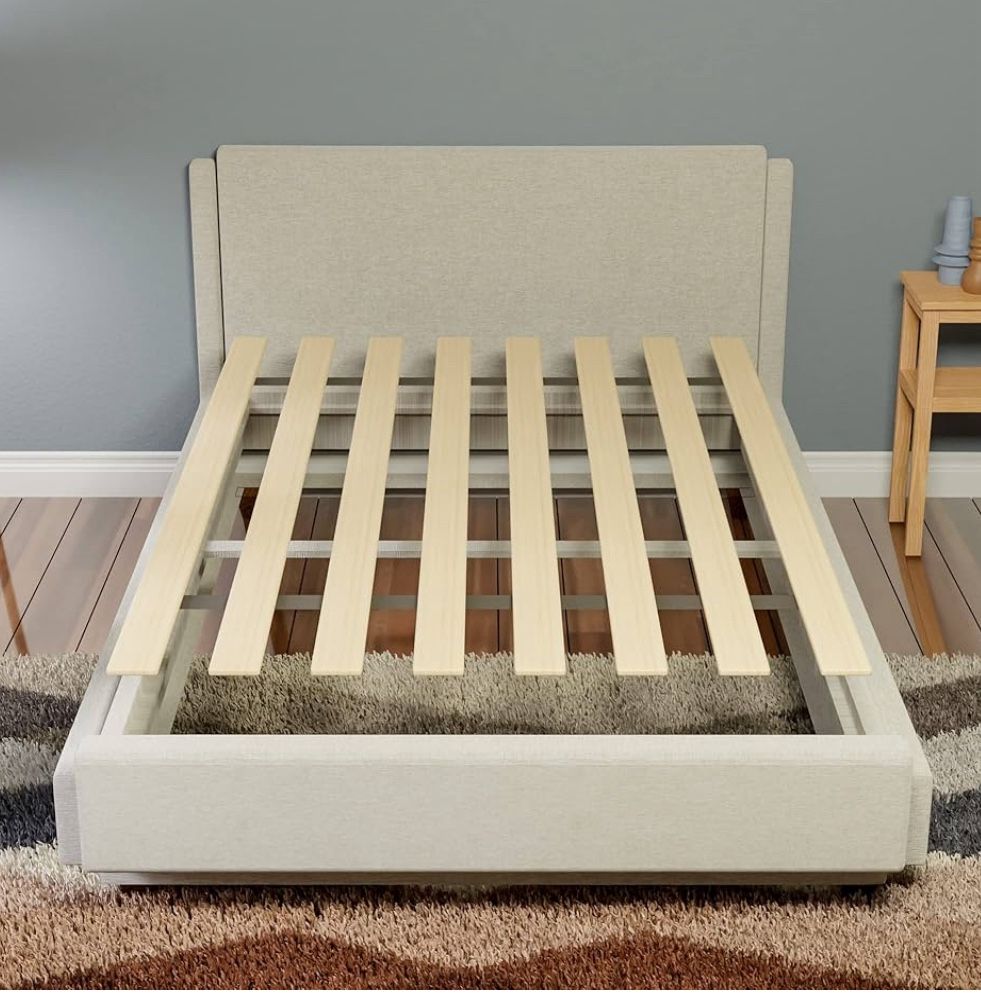 0.68-Inch Heavy Duty Horizontal Mattress Support Wooden Bunkie Board/Bed Slats, Queen,