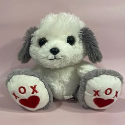 Aurora Stuffed Animal 10&quot; BABBLE SHEEPDOG Taddle Toes Valentines Edition XOX 9” 