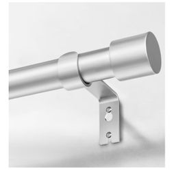 Heavy Duty Curtain Rods for Windows 66 to 120 Inch, 1 Inch Silver Curtain Rods for Outdoor, Farmhouse, Bedroom, Kitchen, Living Room, Adjustable Easy 