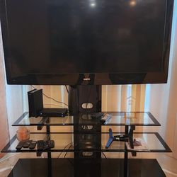 Tv Stand with 55" Sanyo Flat-screen TV