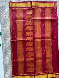 Silk Sari maroon & gold