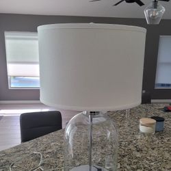Clear Glass Table Lamp W/ Shade