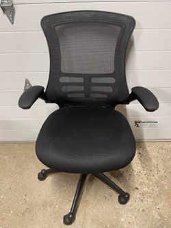 Adjustable height office or computer ergonomic chair with flip up arms