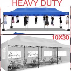 10x30 Pop Up Canopy with 8 Sidewall,Heavy Duty Canopy UPF 50+ All Season Wind Waterproof Commercial Outdoor Wedding Party Tents for Parties Canopy Gaz