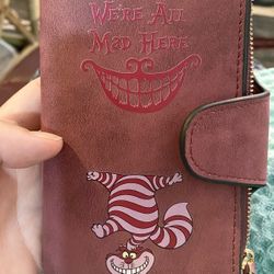 Brand New Never Used Cheshire Alice Wallet 