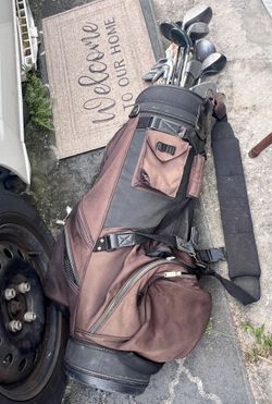 Men's Golf Club Set With Bag Golf Balls Ect