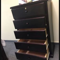 Black Dressee Pinewood 5 Drawers $219