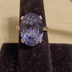 AUTHENTIC SWAROVSKI CRYSTAL TANZANITE RING