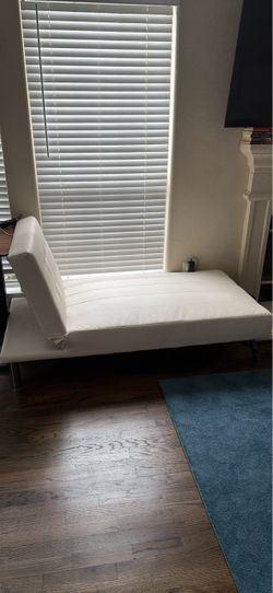Zara home- White Faux Leather Futon Sofa Bed x2 pieces