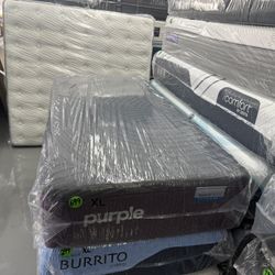 TWIN XL PURPLE RESTORE PLUS MATTRESS & BOX SPRING BED SET