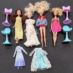 Barbie & Disney Doll Lot - Frozen Elsa, Belle, & Accessories