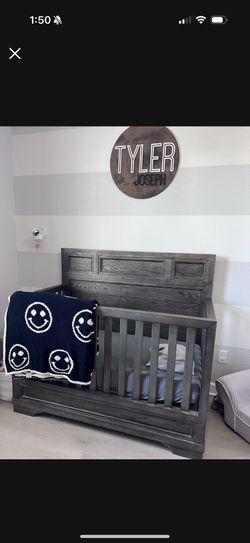dark Gray Wood Crib