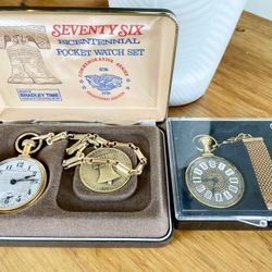 2 Vintage Pocket Watch Sets