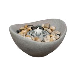 Aoodor Portable Concrete Fire Pit - Indoor/Outdoor Tabletop Fireplace for Balcony, Patio Decor