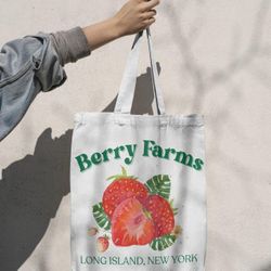Berry farms Strawberry 100% Cotton Tote Bag 