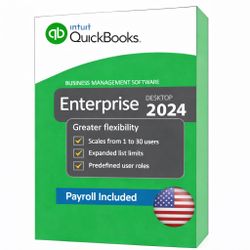Intuit Quickbooks Desktop Enterprise 2024, Windows, Pc, Desktop, with license key, 5 Users