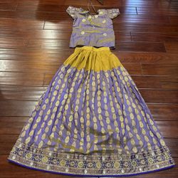 Pure Silk Lehenga with Heavy Embroidery and Stone work. 