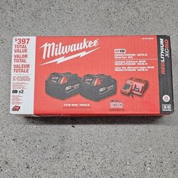 2 x M18 5.0 Batteries And Charger 