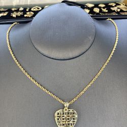 10kt Real Gold Chain 10kt Real Gold Pendant 