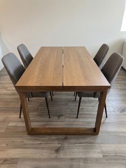 Wood Dining Table with 4 Chairs