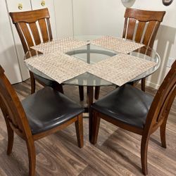 dining room glass table 4 chairs