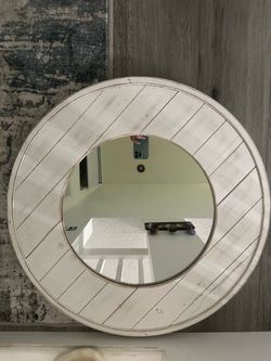Round wood mirror