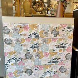 White Dresser With Floral Drawers