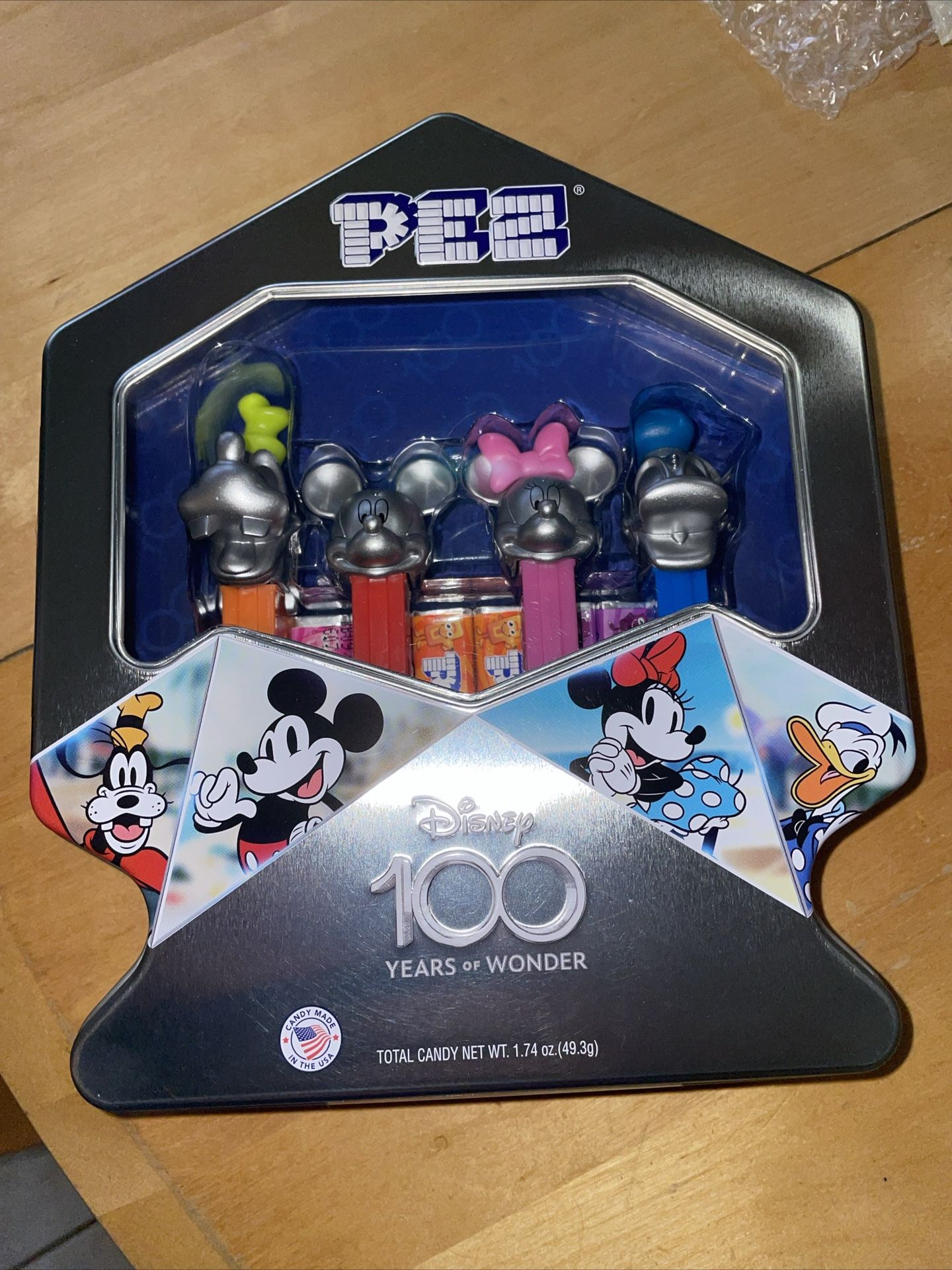 Disney 100 Anniversary Pez Dispensers Mickey, Minnie, Donald Duck, Goofy - Metal