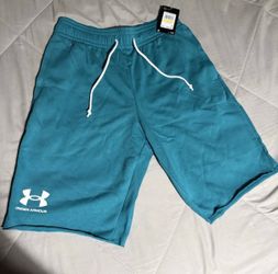 Under Armour UA Rival Terry 8” Sweat Shorts Mens Size Medium black Blue $45