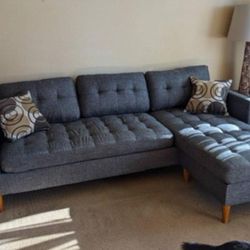 New Reversible Sectional.  Grey.  86 X 59.  Free Delivery!