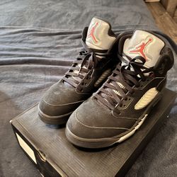 Jordan Air Jordan 5 OG Metallic Silver Black High Top Nubuck Retro Men's Sneaker