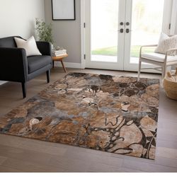 Addison Rugs Chantille ACN558 Orange 8' x 10 Indoor Outdoor Area Rug, Stain Resistant, Machine Washable, Non Shedding, Bed