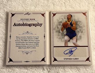 2023 LEAF HISTORY BOOK SPORTS EDITION CH.1 - STEPHEN CURRY A-SC1 - AUTOBIOGRAPHY BOOKLET /25
