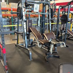 Marcy MD-9010g Home Gym Squat Rack Smith Machine Power Cage