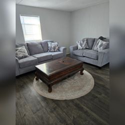 Ashley Gray Sofa, 5 Seats, Fabric - Like New – Garden City, GA