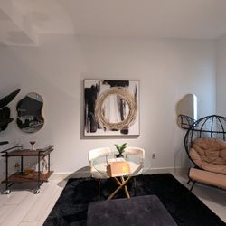 Glass & Gold Dining Table, Chairs & ETC