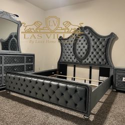 Bedroom Set , Bed , Dresser, Mirror, 1Nightstand 