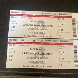 Dbacks Tickets For Sunday the 26 Th