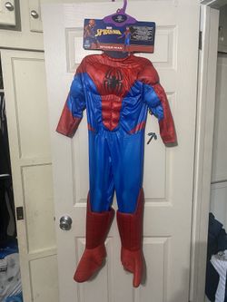 Marvel Spider-Man Youth Halloween Costume Padded Jumpsuit with Gloves, Boot Covers, and Detachable Mask