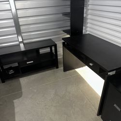 Black Desk/ File cabinet