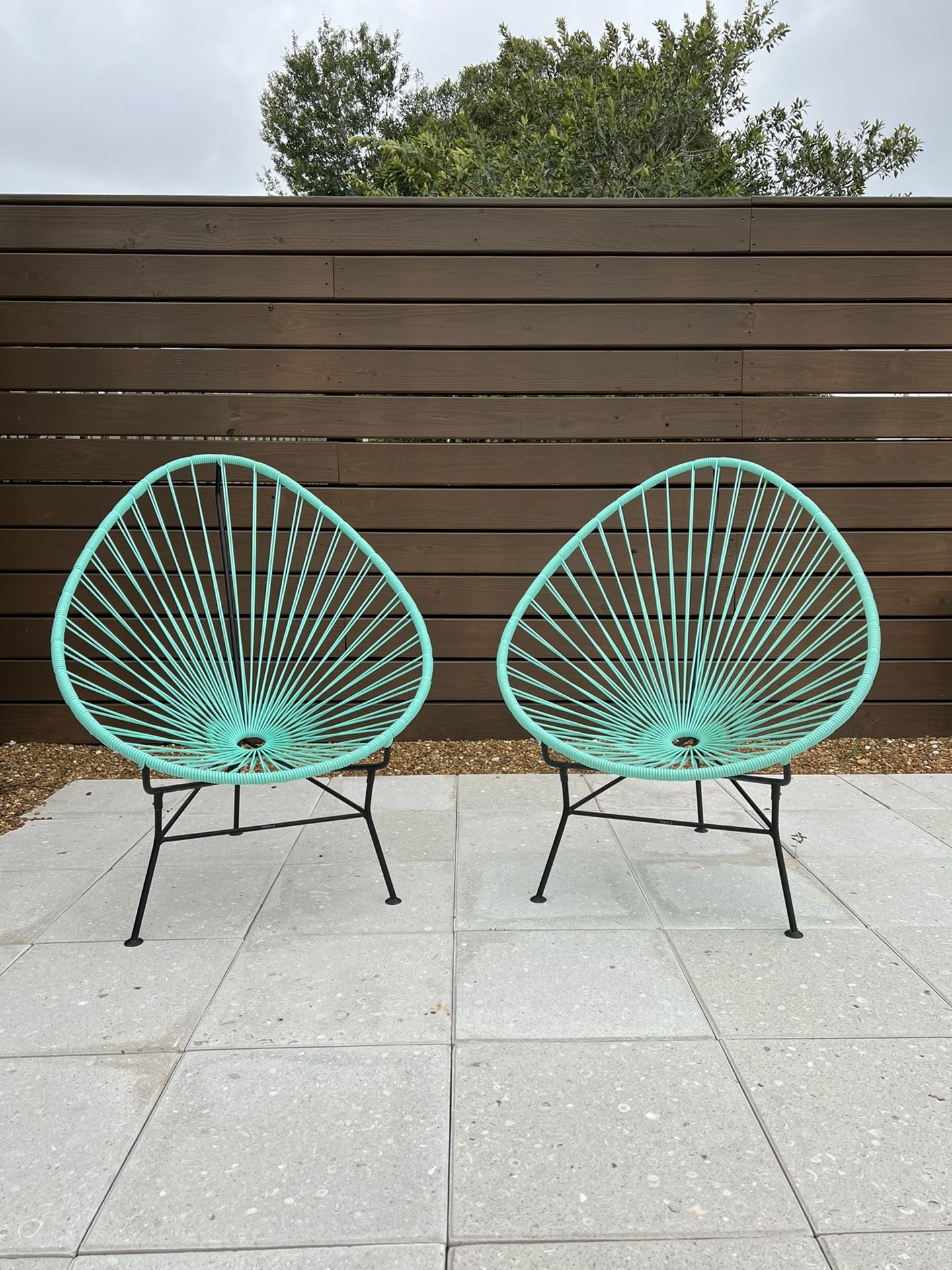 2x New Acapulco Chairs (Teal) CB2