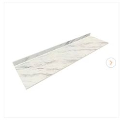 THINSCAPE 8 ft. L x 25 in. D Engineered Composite Countertop in Calcutta Blanc with Satin Finish