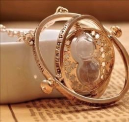 Golden Harry Potter Hourglass necklace