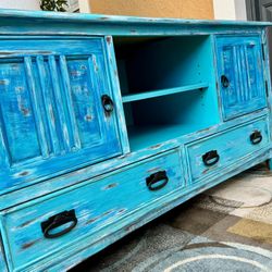 Beautiful Beachy TV Console Table/Media Cabinet/Entertainment Center 
