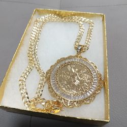 14k gold filled phone diamond cut chain and pendant