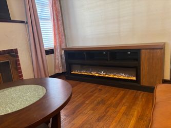 TV Stand with Built-In Electric Fireplace