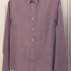 Men’s Banana Republic Small Pink Casual Button Down Long Sleeved Shirt In Grant Fit