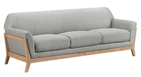 Modern Gray Sofa with Wood Frame – Like New!