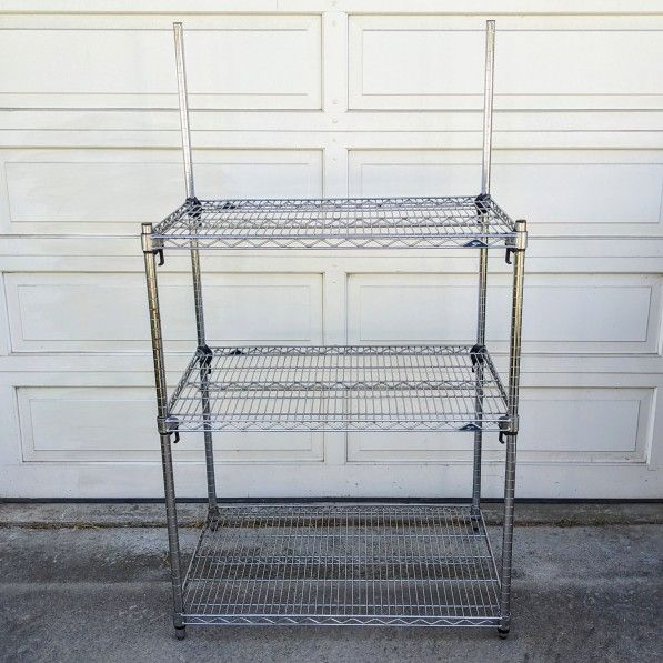 Authentic Metro 24" x 36" three tier chrome metal wire shelf storage rack utility shelving unit